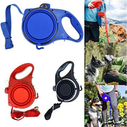 Multifunctional Dog Leash with Built-in Water Bottle, Bowl, Waste Bag