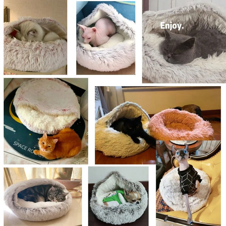 Warm bed house for cats and small dogs