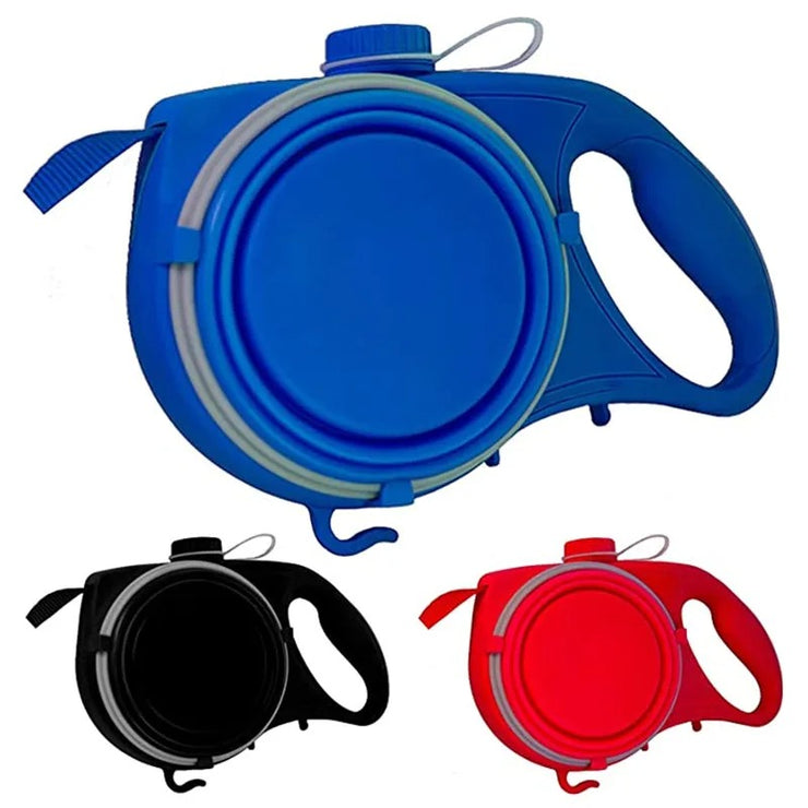 Multifunctional Dog Leash with Built-in Water Bottle, Bowl, Waste Bag