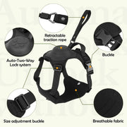 2 in 1 No Pull Dog Harness with Retractable Leash