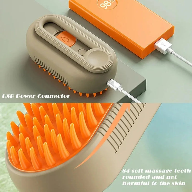 Steam brush for healthier pets hair